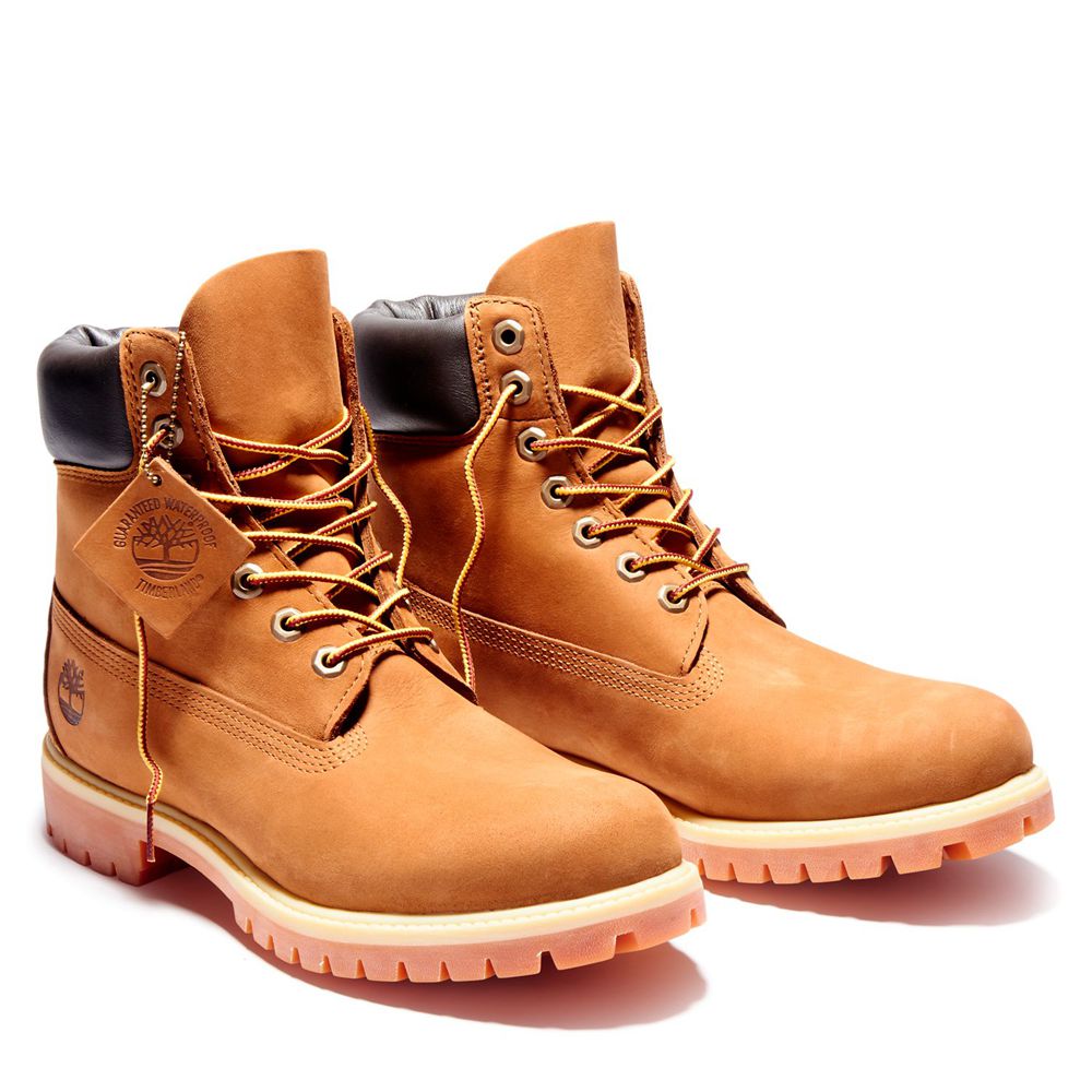 Timberland Μποτες Χιονιού Ανδρικα Καφε - 6-Inch Premium Waterproof - Greece 4721589-XI